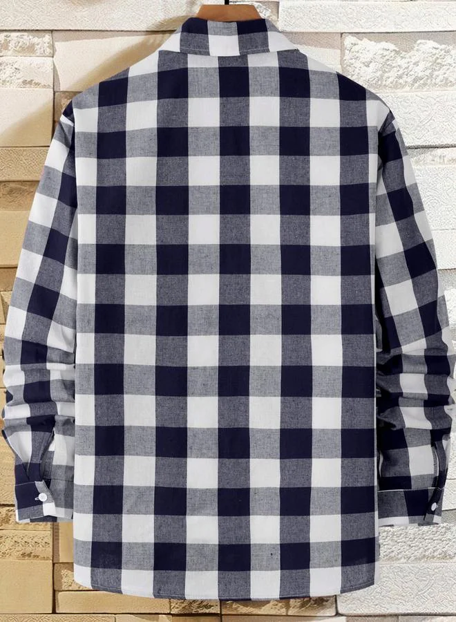 تايك تو قميص كاروهات بأكمام طويلة